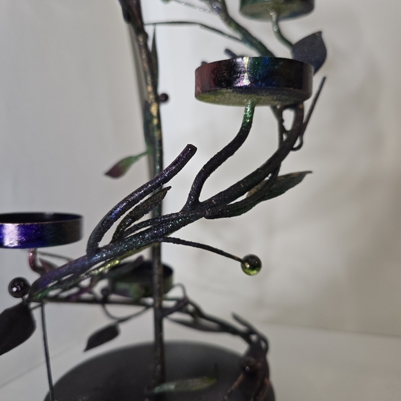 HANDCRAFTED Upcycled Metal Tea Light Candle Holder HANDPAINTED Table Art Decor - Picture 17 of 17